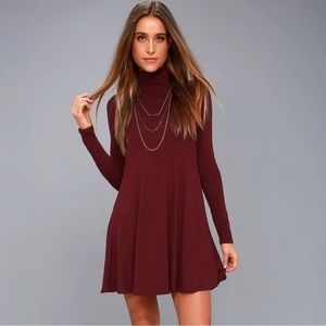 Lulu’s Sway Girl Sway Swing Dress in Wine Red - Size M